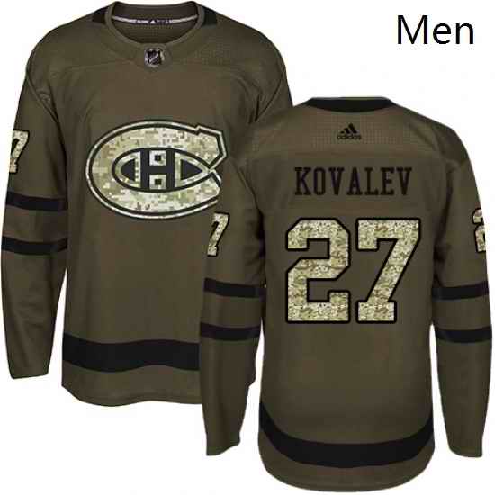 Mens Adidas Montreal Canadiens 27 Alexei Kovalev Premier Green Salute to Service NHL Jersey